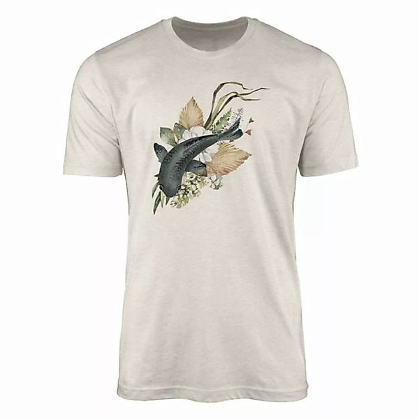 Sinus Art T-Shirt Herren Shirt 100% gekämmte Bio-Baumwolle T-Shirt Blumen K günstig online kaufen