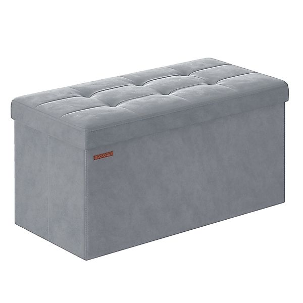 SONGMICS Sitzhocker Aufbewahrungshocker, Samtige, klappbare Sitztruhe günstig online kaufen
