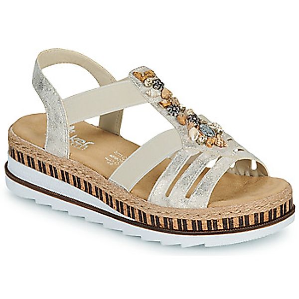 Rieker Sandale, Sommerschuh, Sandalette, Keilabsatz, im Metallic-Look günstig online kaufen