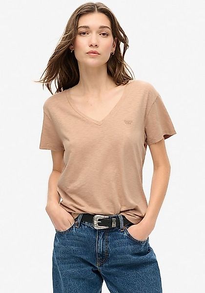 Superdry V-Shirt STUDIOS SLUB EMB VEE TEE strukturiertes T-Shirt mit V-Auss günstig online kaufen