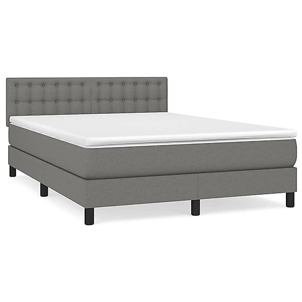 Vidaxl Boxspringbett Mit Matratze Dunkelgrau 140x200 Cm Stoff günstig online kaufen