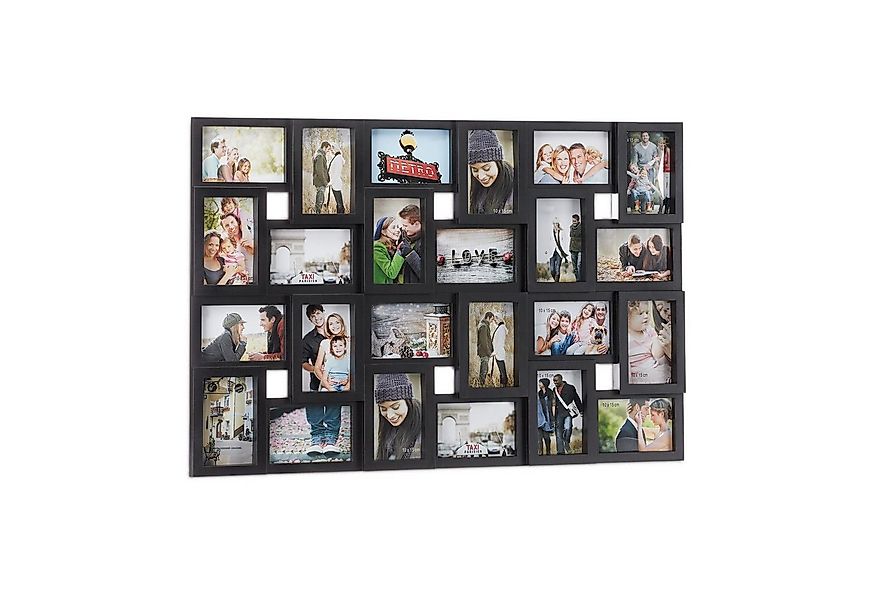 relaxdays Bilderrahmen Collagen 24 Bild, schwarz günstig online kaufen
