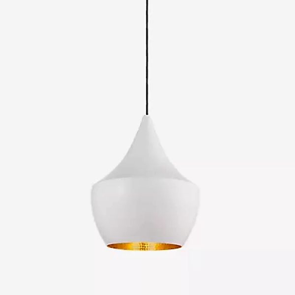 Tom Dixon Beat Fat Pendelleuchte LED, weiß/Messing günstig online kaufen