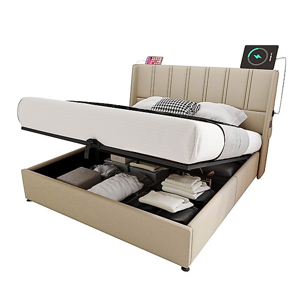 Flieks Polsterbett, Hydraulisches Doppelbett 140x200cm mit günstig online kaufen