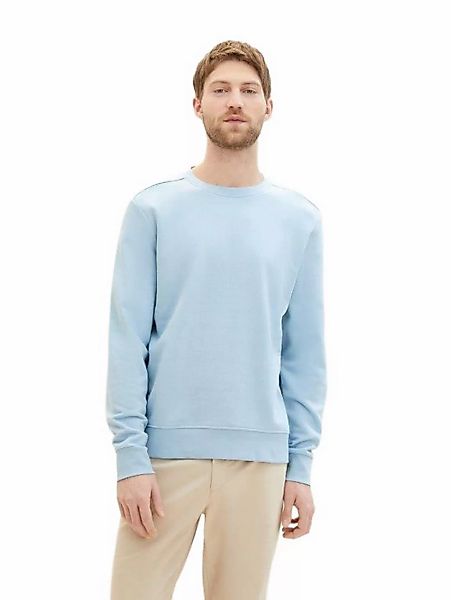 Tom Tailor Herren Rundhals Pullover PRINTED CREWNECK - Regular Fit günstig online kaufen