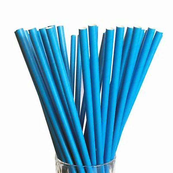 LUXENTU Papier Trinkhalm Jumbo 100 Stück blau Trinkhalme günstig online kaufen