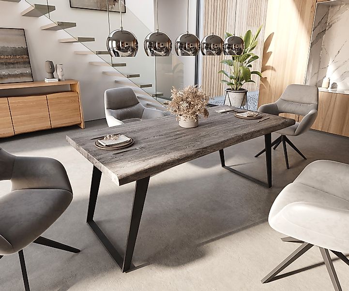 DELIFE Esstisch Edge, Akazie Platin 180x90 günstig online kaufen