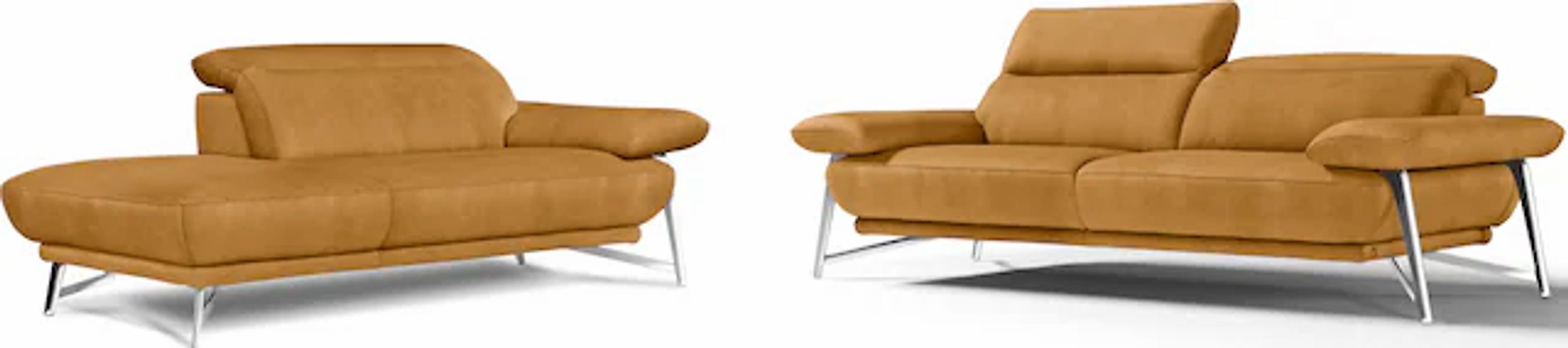 Egoitaliano Sofa »Anais, erstklassiger Sitzkomfort, Fußfarbe chrom« Set, Ko günstig online kaufen