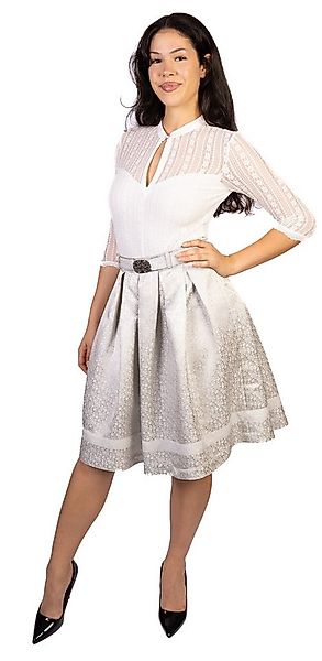 Trachtl Trachtenrock Trachtl Giselle Faltenrock mit Gürtel 40 Grau/Weiss günstig online kaufen
