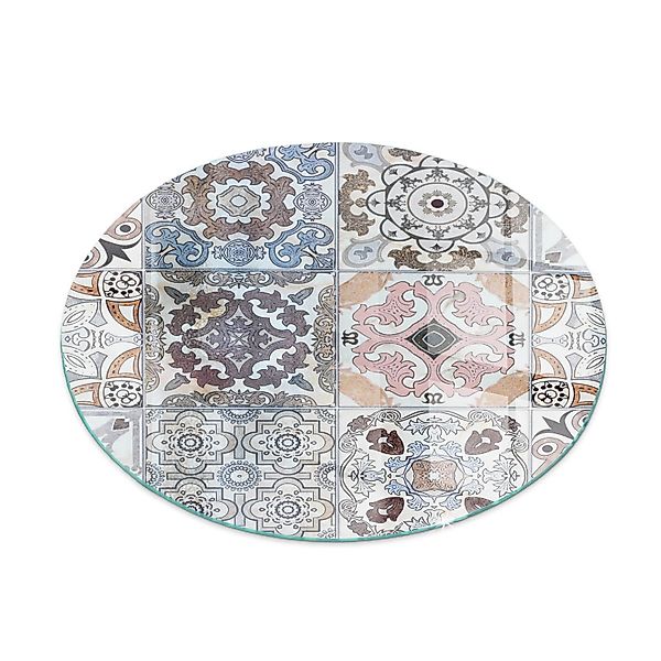 Tulup Glasplatte für Kamin Mosaikmuster in Fliesen Bodenplatte Glas für Ofe günstig online kaufen