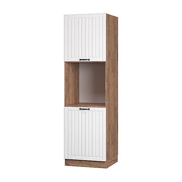 Vicco Herdumbauschrank Fame-Line, Weiß Landhaus/Goldkraft Eiche, günstig online kaufen