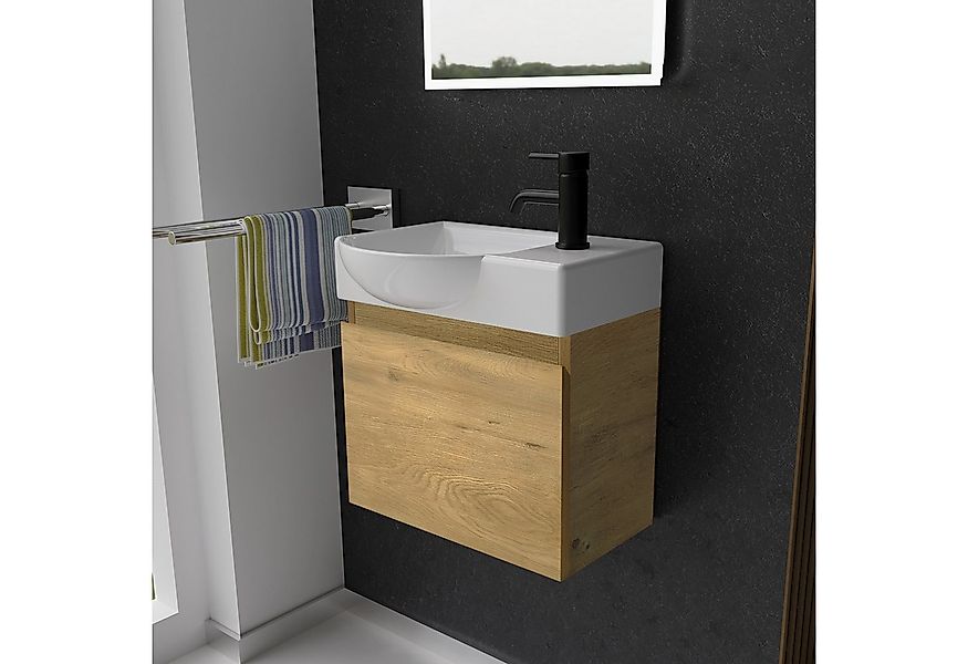 Alpenberger Badmöbel-Set - Gäste WC Waschbecken mit Unterschrank 45 cm Brei günstig online kaufen