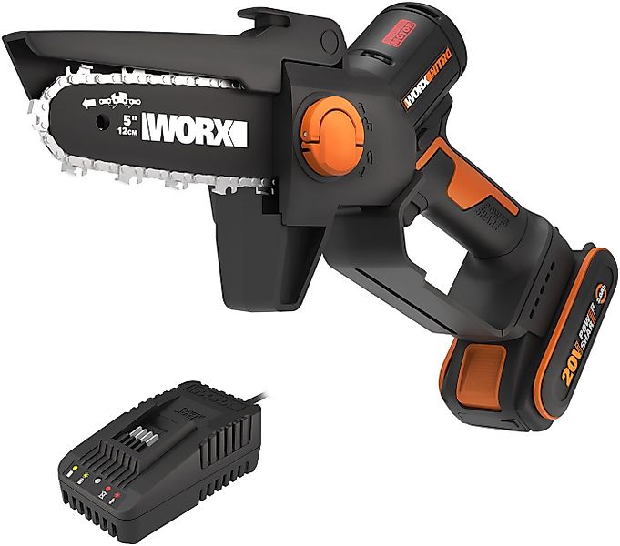 Worx Akku-Kettensäge WG325E NITRO Profi Mini, 12 cm Schwertlänge, Einhand A günstig online kaufen