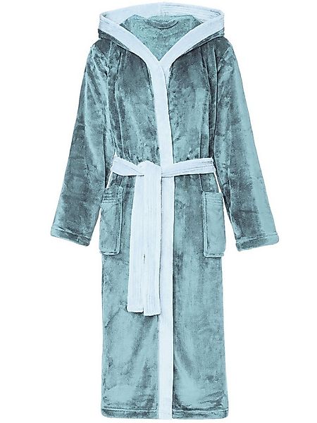 Bellivalini Bademantel Damen Bademantel lang mit Kapuze und Gürtel BLV50-16 günstig online kaufen