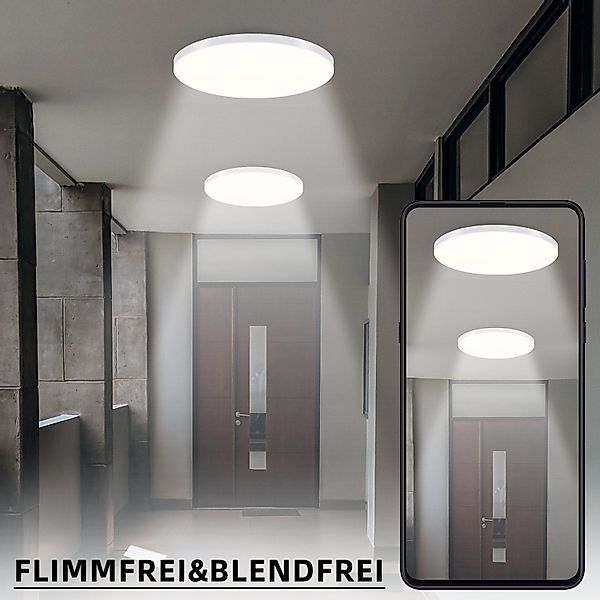 Nettlife LED Panel Schwarz Dimmbar Deckenlampe günstig online kaufen