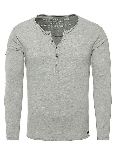 Key Largo Henleyshirt Ginger vintage Look uni Basic MLS00038 mit Knopfleist günstig online kaufen