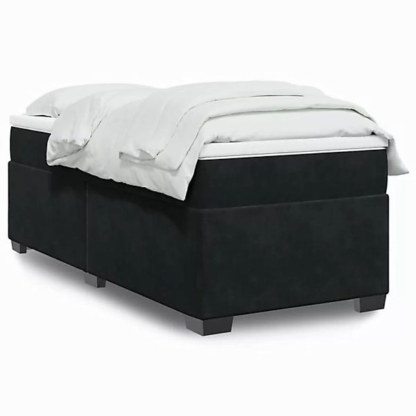 furnicato Bettgestell Boxspringbett mit Matratze Schwarz 100x200 cm Samt günstig online kaufen