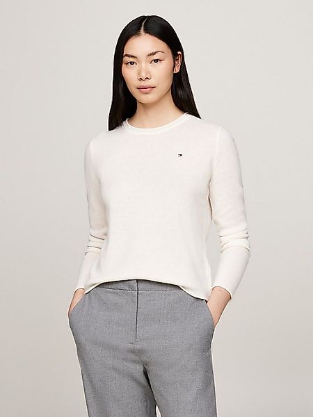 Tommy Hilfiger Strickpullover SOFT WOOL C-NK SWEATER mit Logostickerei, aus günstig online kaufen