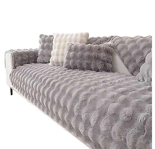 Coonoor Sofaschoner rutschfest Kaninchen Plüsch Sofabezug L Form 2/3/4 Sitz günstig online kaufen