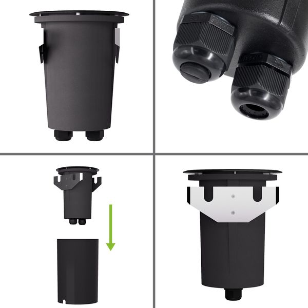 SSC-LUXon 4er Set Juavi Bodeneinbaustrahler Schwarz Rund IP67 für GU10 Fahr günstig online kaufen