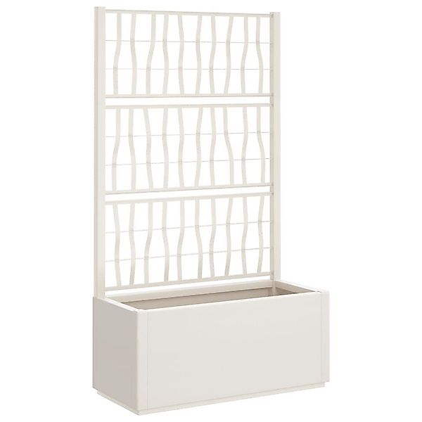 vidaXL Blumentopf Pflanzkübel mit Rankgitter Weiß günstig online kaufen