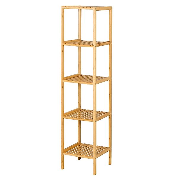 KARAT Bambus Standregal Lowa Platzsparendes Holzregal Mit 5 Etagen günstig online kaufen