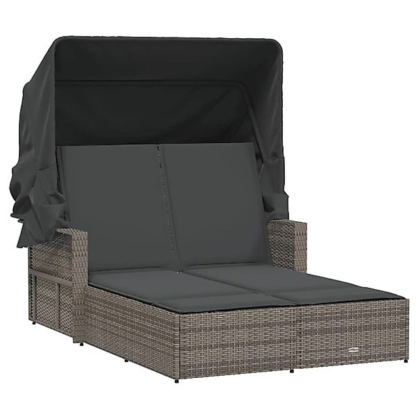 vidaXL Gartenliege Doppel-Sonnenliege mit Dach und günstig online kaufen