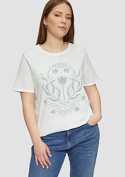 QS Kurzarmshirt T-Shirt Baumwollshirt mit Fronprint günstig online kaufen