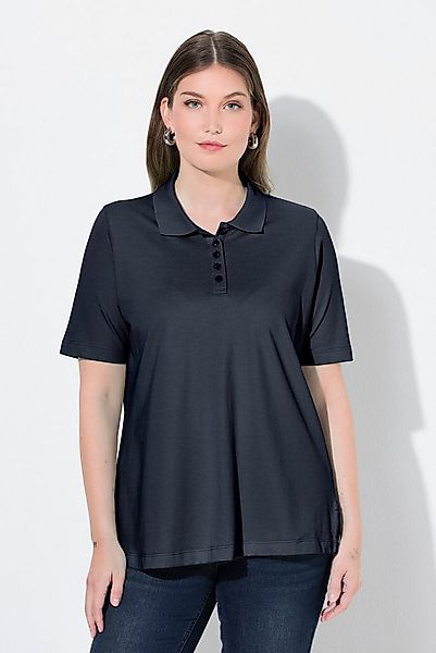 Ulla Popken Poloshirt Poloshirt längere Knopfleiste Polokragen Halbarm günstig online kaufen