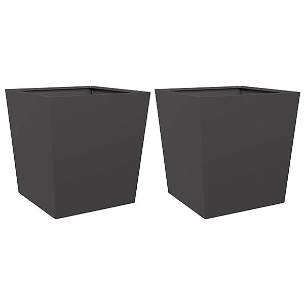 vidaXL Pflanzkübel 2 Stk Schwarz 50x50x50 cm Stahl 851067 günstig online kaufen