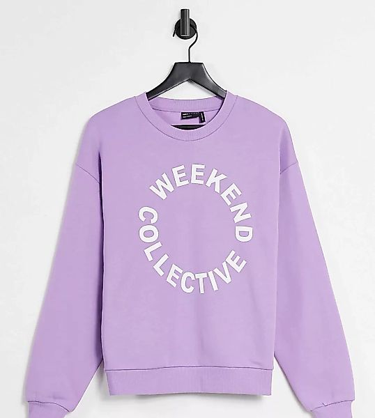 ASOS – Weekend Collective – Oversize-Sweatshirt mit Logo in Flieder, Kombit günstig online kaufen