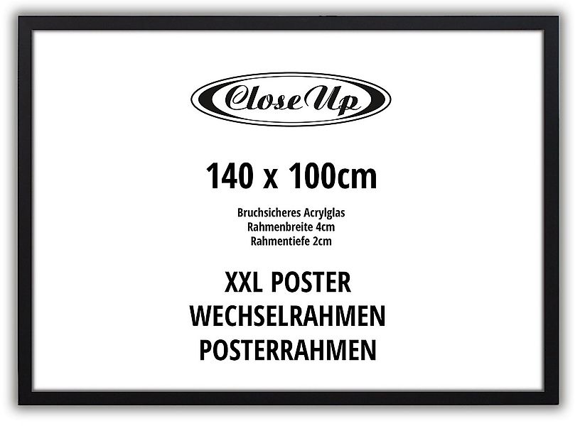 Close Up Bilderrahmen XXL Posterrahmen 100 x 140 cm schwarz günstig online kaufen