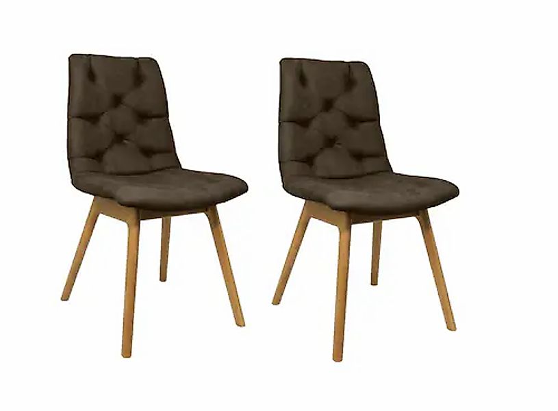 andas 4-Fußstuhl »Ramon« (Set) 2 Stk. Microfaser mit Massivholzbeinen, vers günstig online kaufen