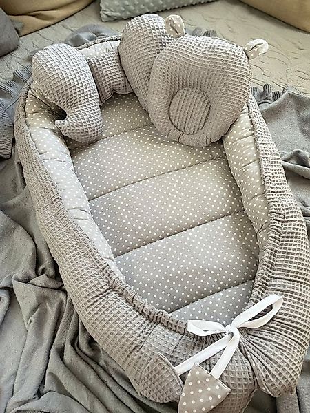 Loolay Bettnestchen WAFFELPIQUE Baumwolle BABYNEST Babykokon Neugeborene Ba günstig online kaufen