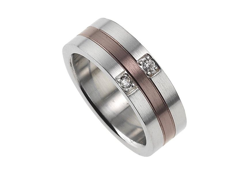 Zeeme Fingerring Edelstahl mehrfarbig Kristall weiß günstig online kaufen