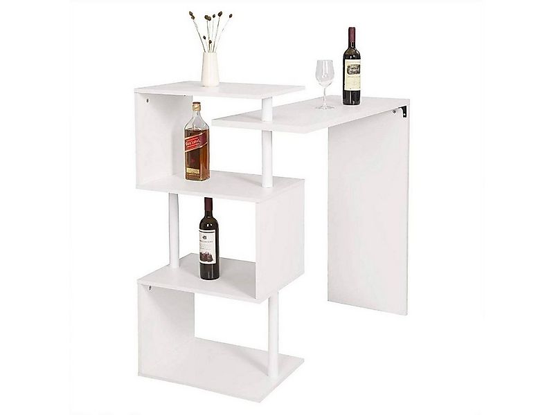 Woltu Bartisch (1-St), Stehtisch mit 3 Ablageflächen, aus Metall & MDF günstig online kaufen