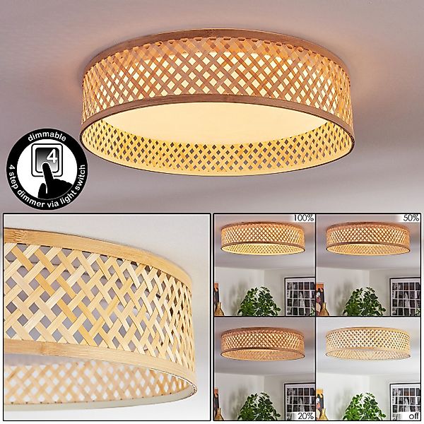 hofstein Deckenleuchte Deckenlampe aus Metall/Bambus/Kunststoff in günstig online kaufen