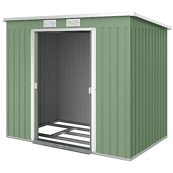 Outsunny Gerätehaus 2,42 m², Gartenhaus mit Lüftungsfenster, Schiebetür, Fu günstig online kaufen