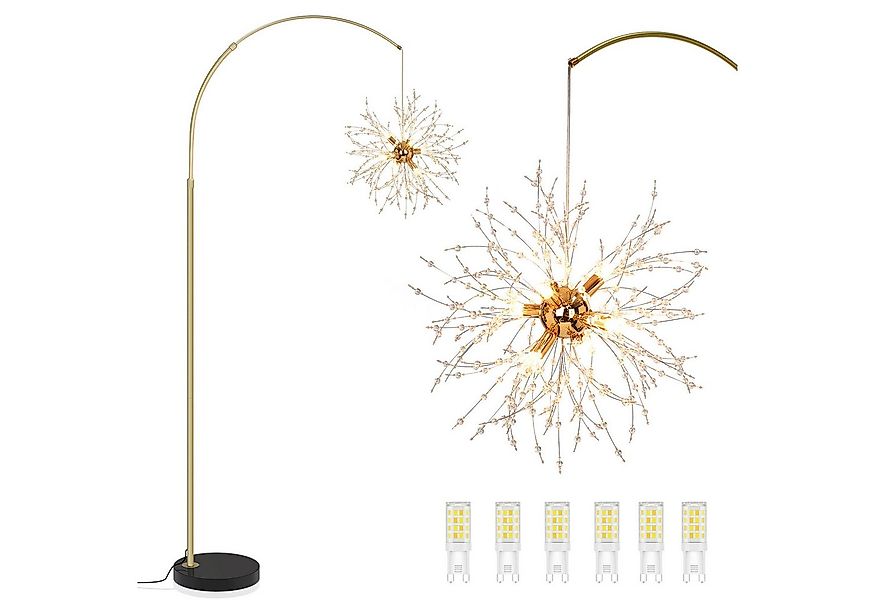 Jibenhome LED Stehlampe Kristall Bogenlampe, mit Fußschalter, 6-Flammige, H günstig online kaufen