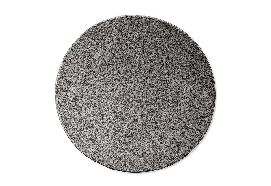 TaraCarpet Teppich Kurzflor-Webteppich Gala, rund, Höhe: 13 mm, uni d.grau günstig online kaufen