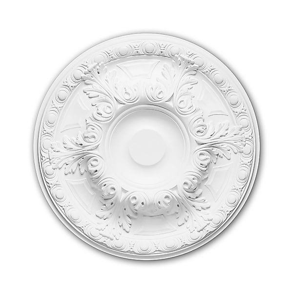PROFHOME 156021 RoSette aus Polyurethan DeckenroSette Zierelement 49,0 cm 4 günstig online kaufen