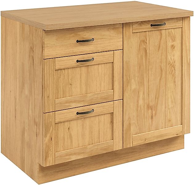 Home affaire Unterschrank "Teramo" Breite 100 cm, 1 Tür, 3 Schubkästen günstig online kaufen