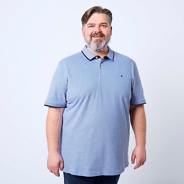 Jack&Jones Poloshirt aus Biobaumwolle Farbe jeansblau Größe: 6XL günstig online kaufen