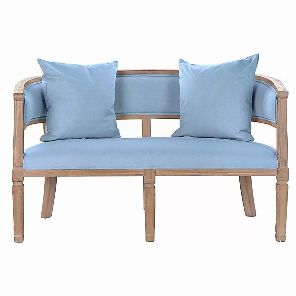 Sofa Dkd Home Decor Blau Leinen Kautschukholz (122 X 69 X 72 Cm) günstig online kaufen