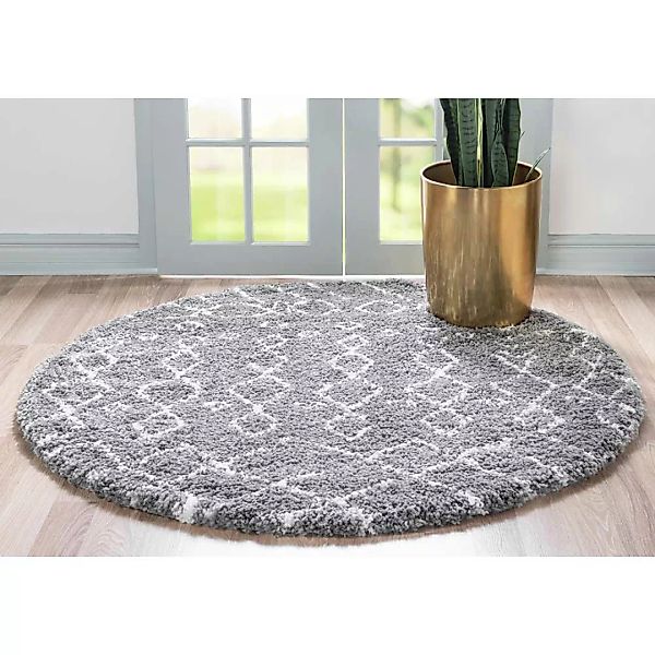 Shaggy Hochflor Teppich in Grau und Cremefarben 150 cm breit günstig online kaufen