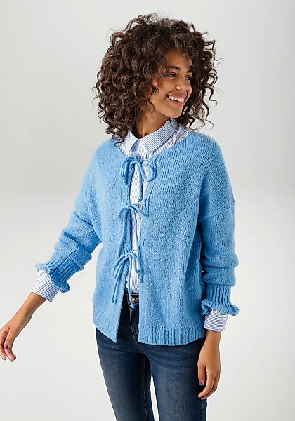 Aniston CASUAL Strickjacke mit trendigen Bindebändern zu schließen günstig online kaufen