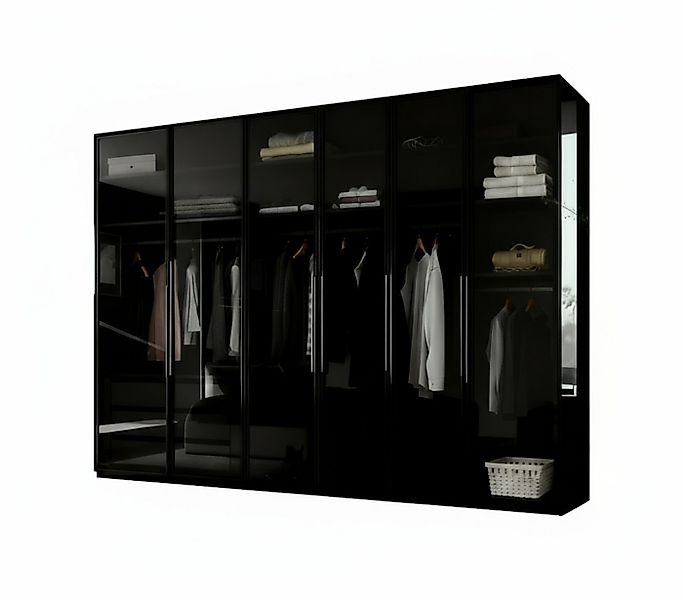 Palms-Store Kleiderschrank Kleiderschrank Monaco Hochglanz, mit Glasrahment günstig online kaufen