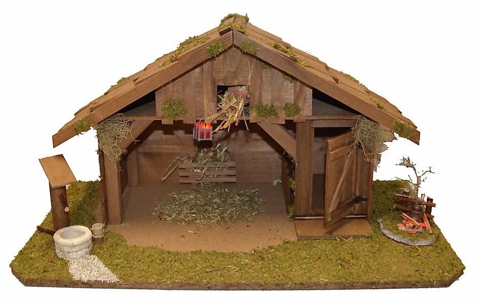 Alfred Kolbe Krippe »Krippenstall ohne Trafo«, (Set), mit Laterne, Brunnen, günstig online kaufen