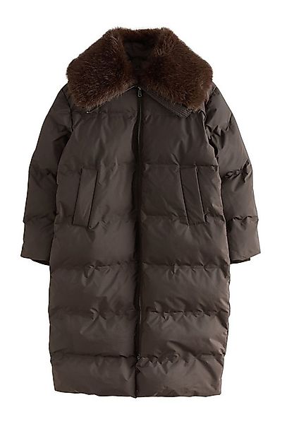 Next Fellimitatmantel Langer, wattierter Mantel mit Kragen aus Kunstfell (1 günstig online kaufen