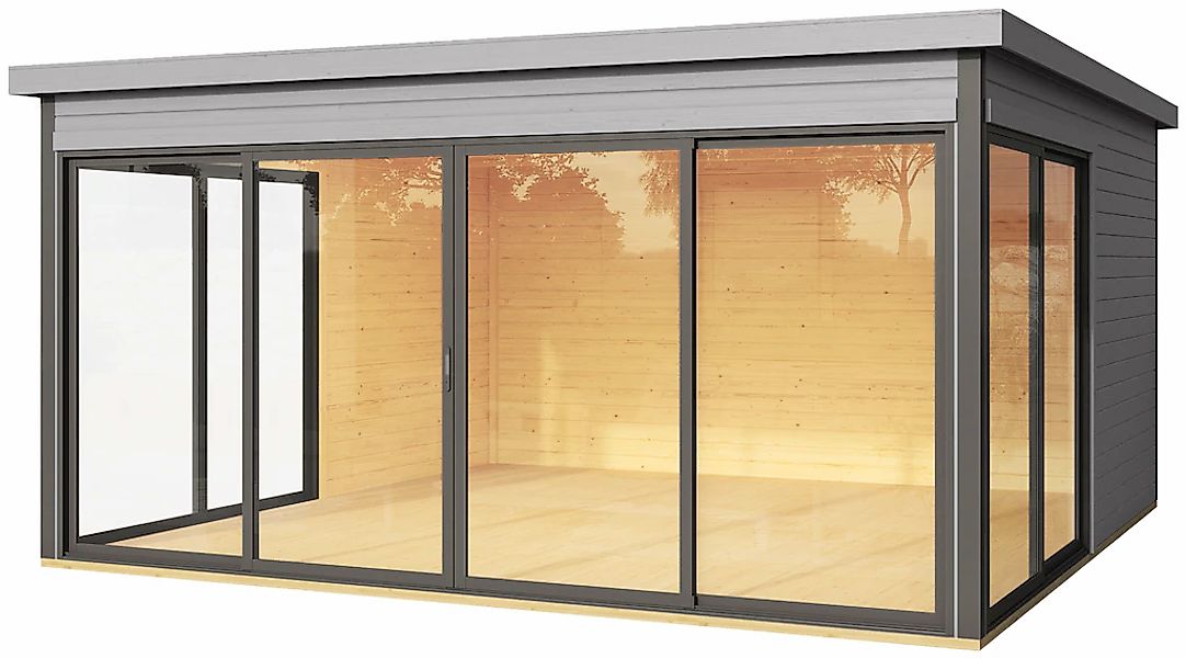 LASITA MAJA Gartenhaus "DOMEO 5 LICHTGRAU/ANTHRAZIT" Fundamentmass 4180 x 4 günstig online kaufen